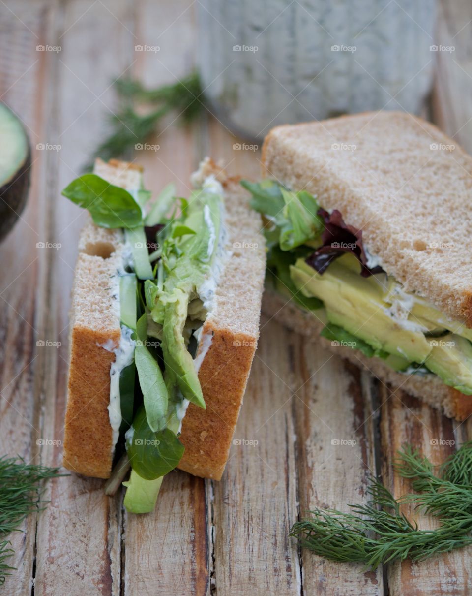 Cucumber and Avocado Sandwich 