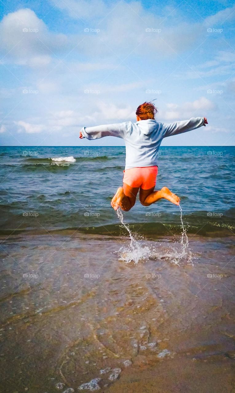 The fullness of joy on the beach
