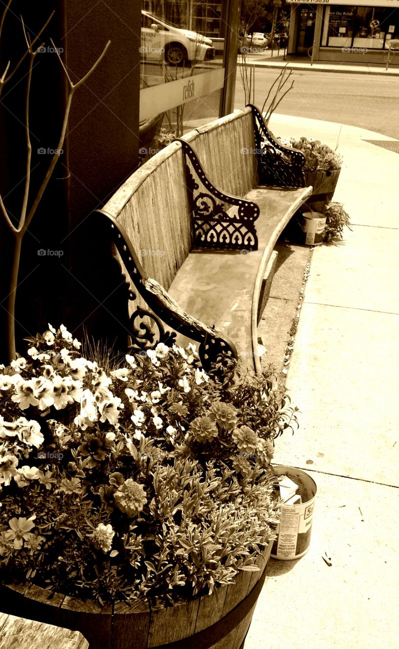 bench with rustic charm