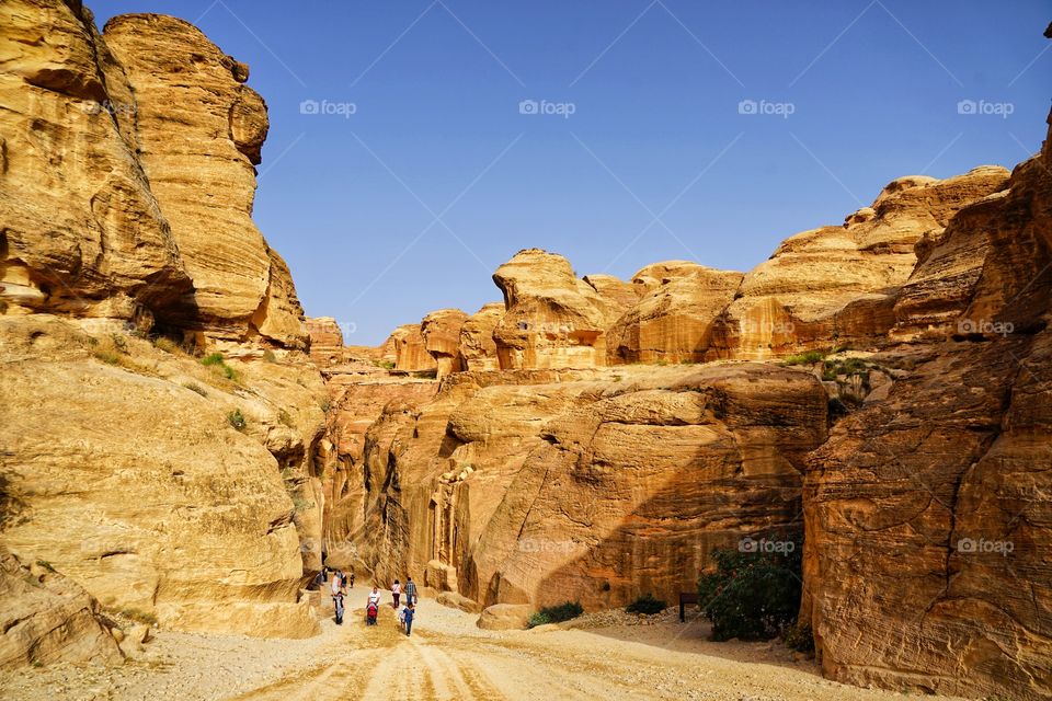 valley in of the way to petra in Jordan