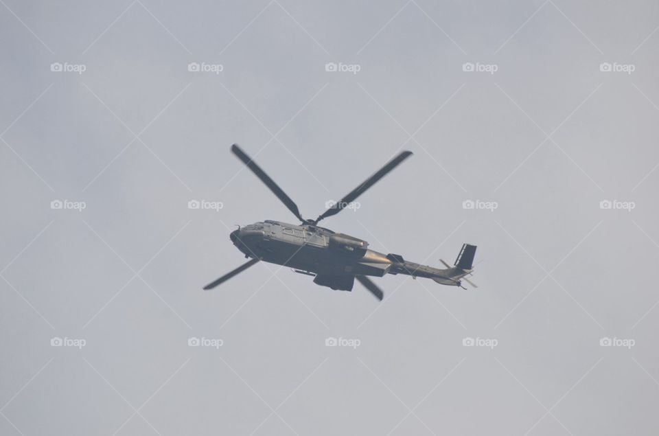 Military helicopter.