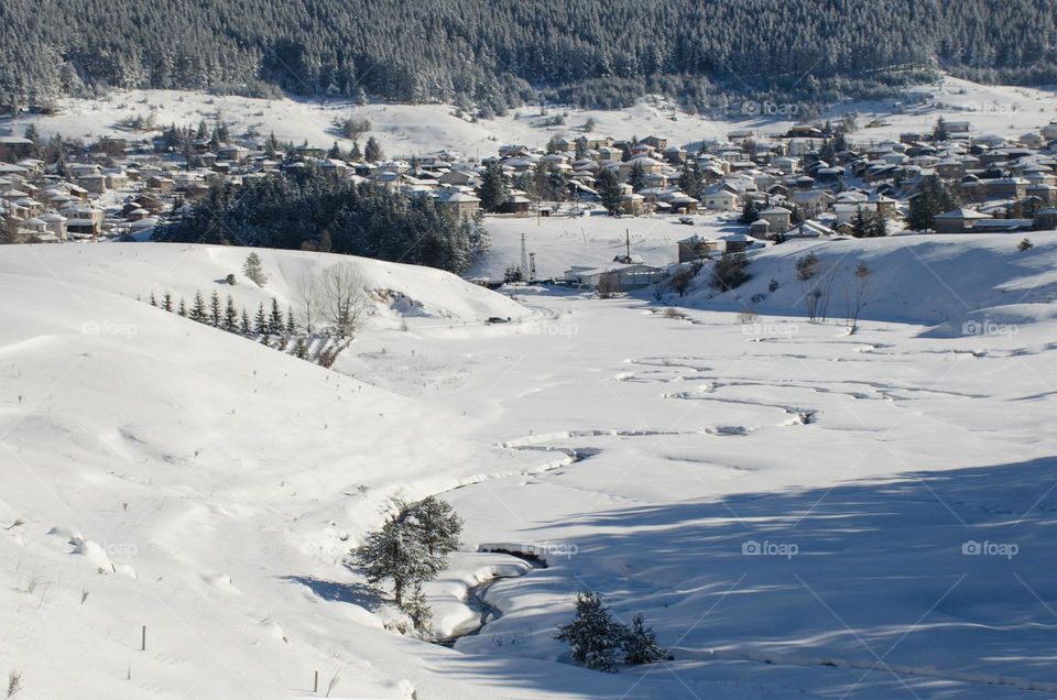 Winter landscape, Ravnogor Village, Bulgaria