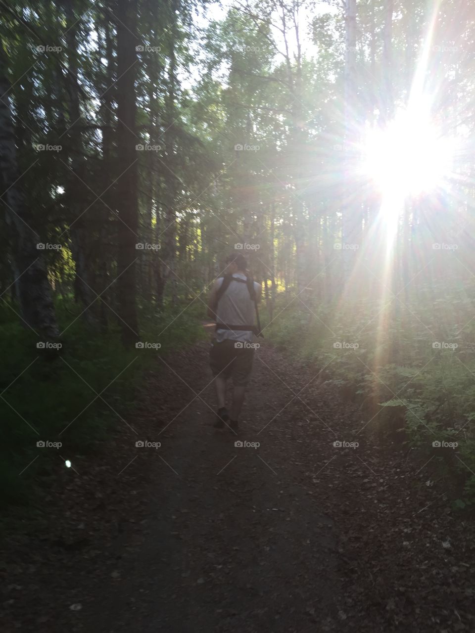 Hiking with baby. A beautiful day to take a hike with the baby 