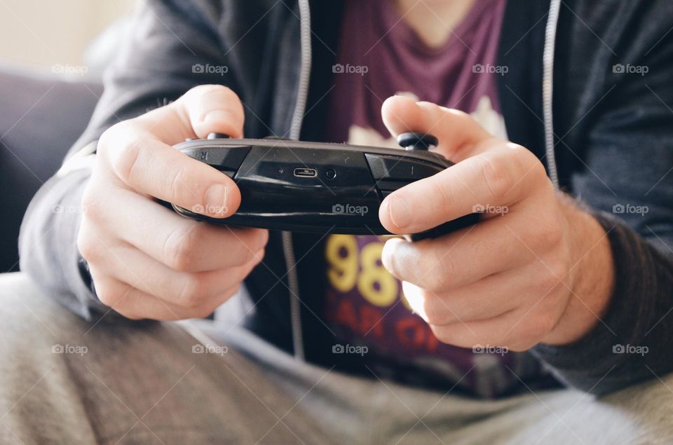 Man playing game