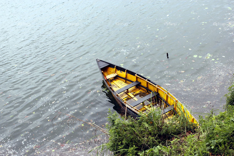 a boat in Begnas lake nepal