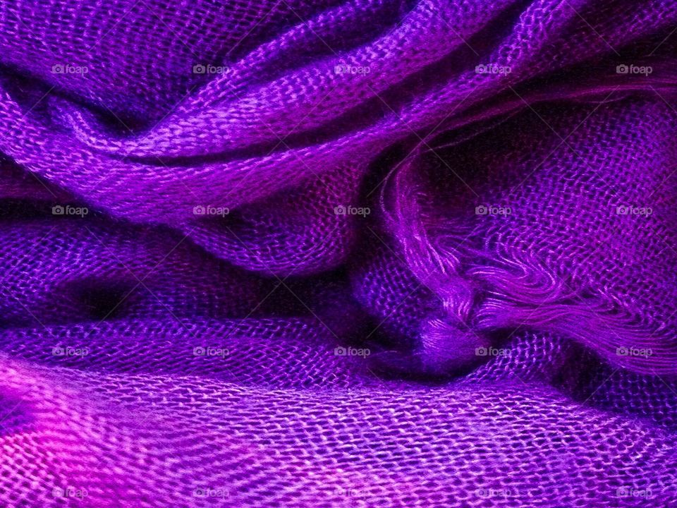 Close-up of purple scarf