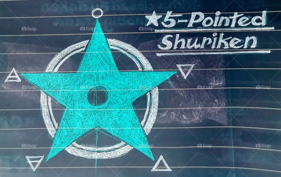 An illustration of a pentacle in the shape of a shuriken.