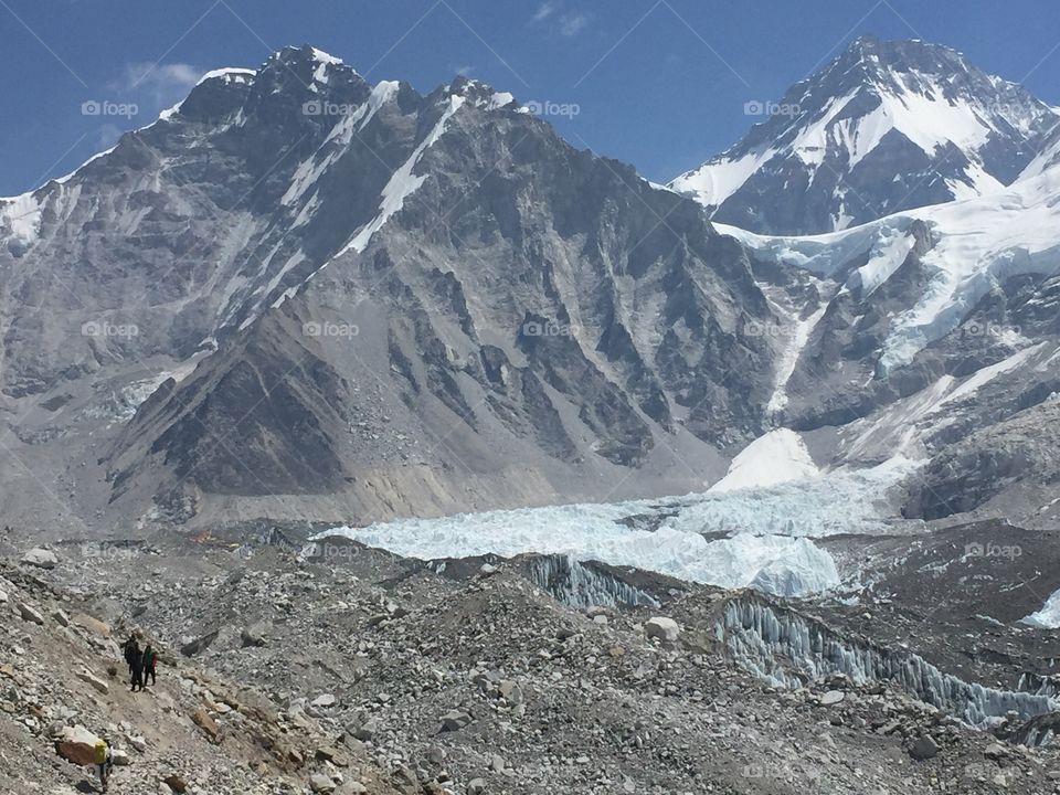 Khumbu icefall at Everest Base Camp.