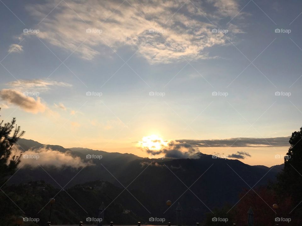 Sunset in the mountains