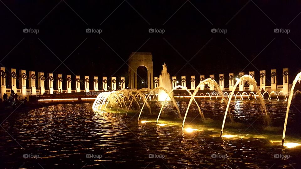 Memorial in glow of light