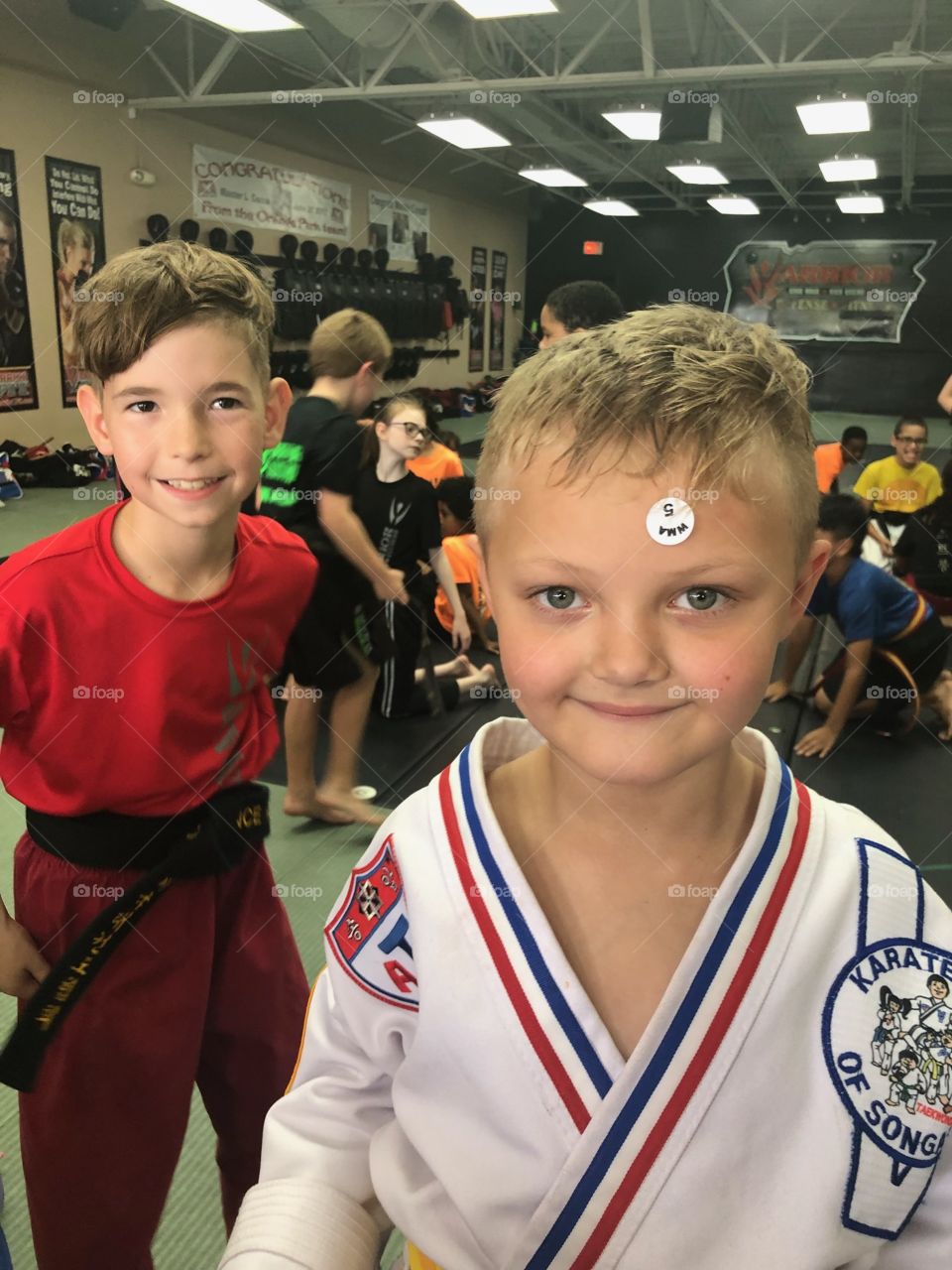 Making new friends at karate