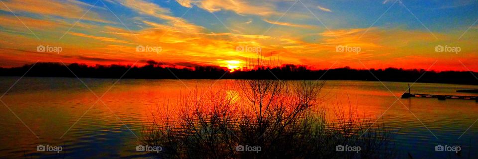 Beautiful view at sunset in Indiana 