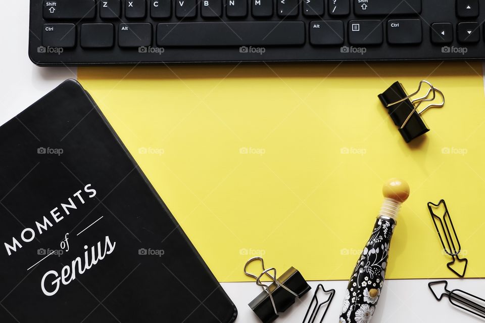 Black and yellow desktop 