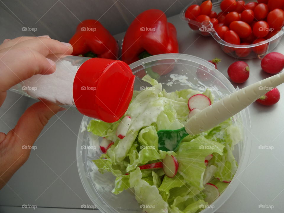 Avesome food flat lays- salad preparing