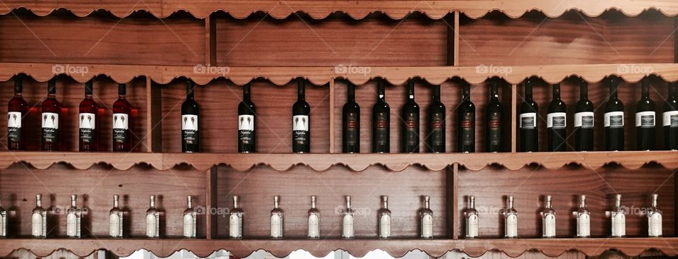 Traditional shelf of alcohol