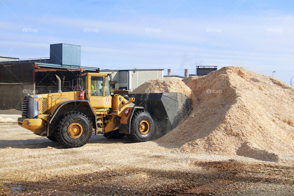 Yellow bulldozer