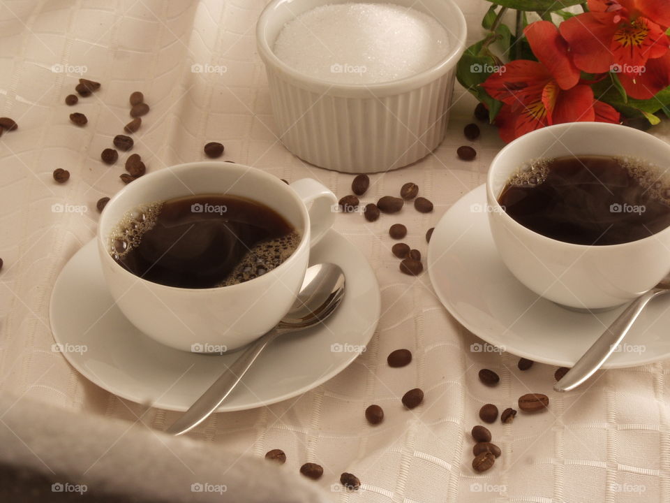 Wells with coffee beans