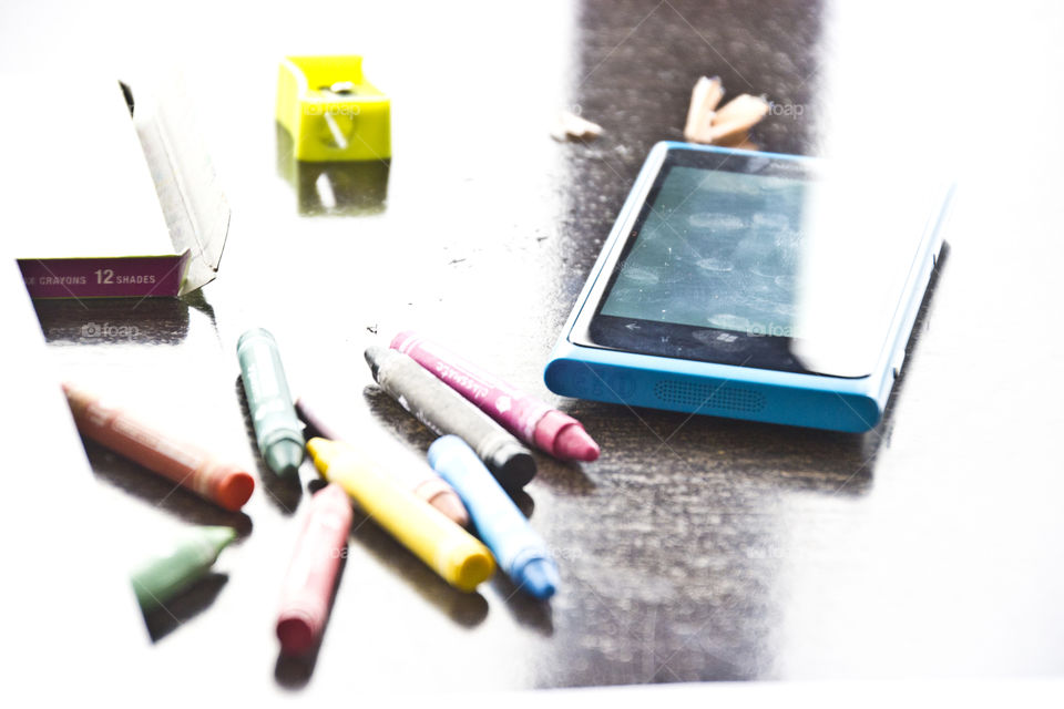 Smartphone on office table