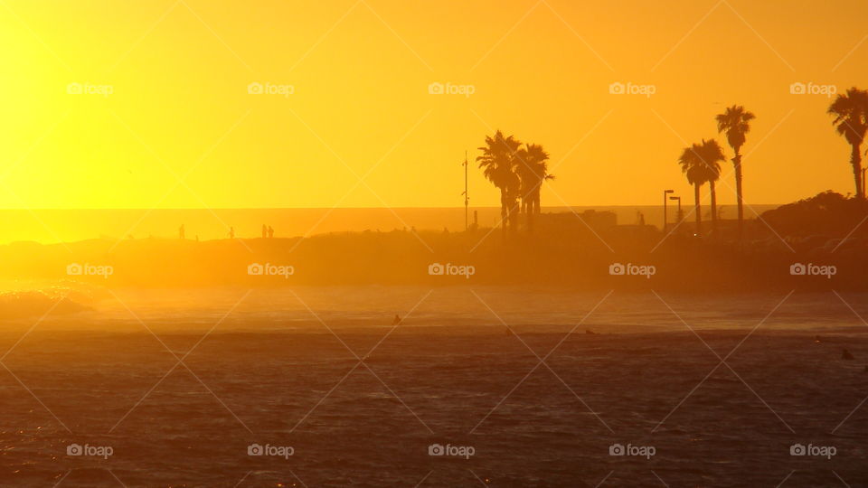 Magnificent sunset in california