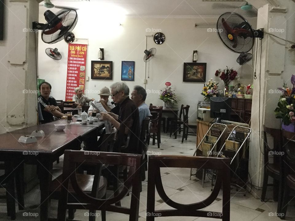 Old cafe in Hanoi Vietnam 