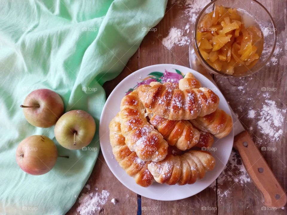 buns with apple jam.