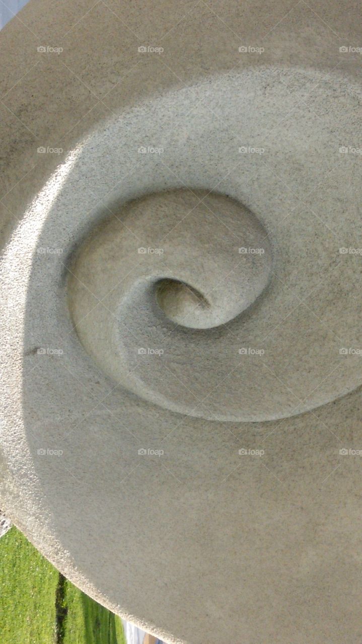 Detail of sculpture in concrete, Shelter Island, San Diego, CA.