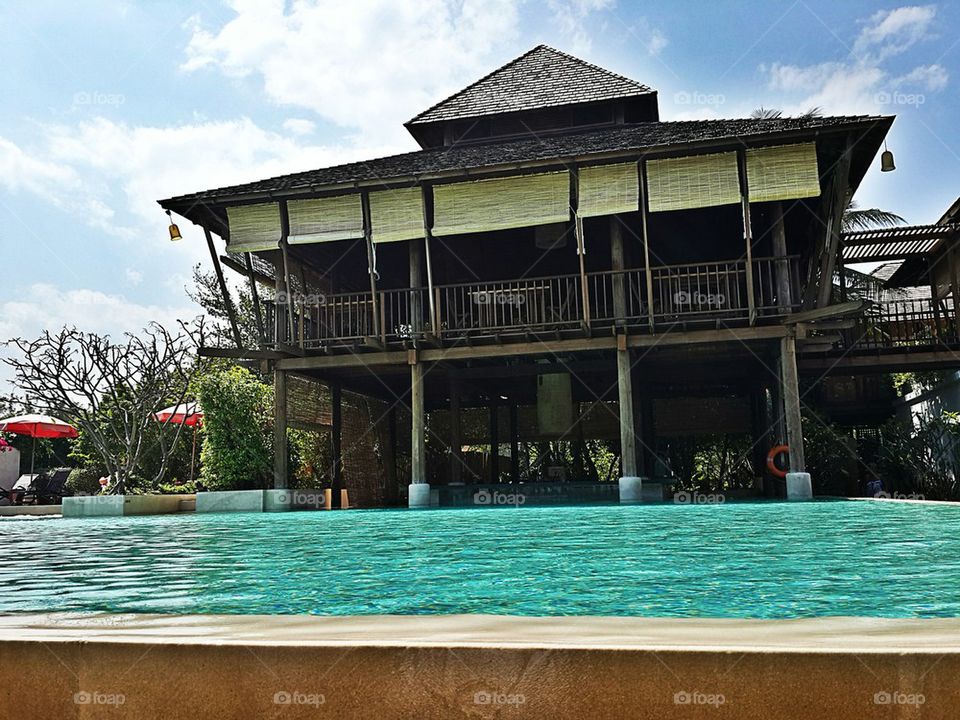 Swimming pool at resort.