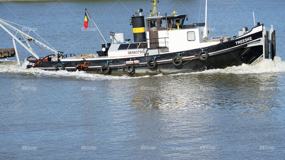 Small boat on the river