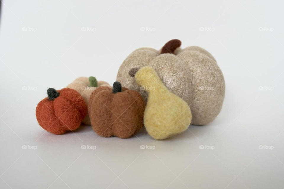 Felting pumpkins, autumn decor 