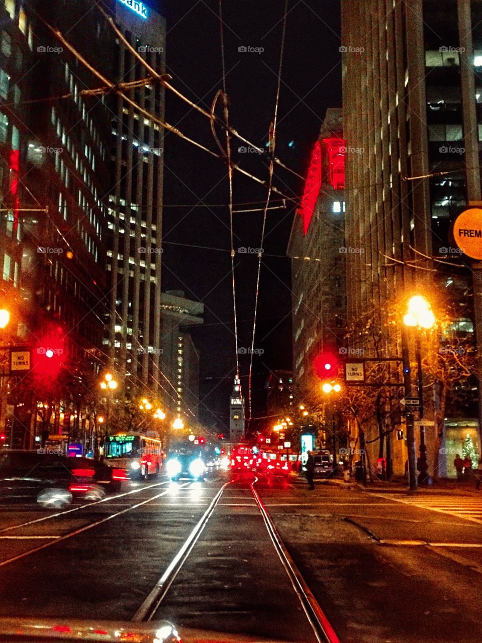 City lights of Downtown San Francisco 
