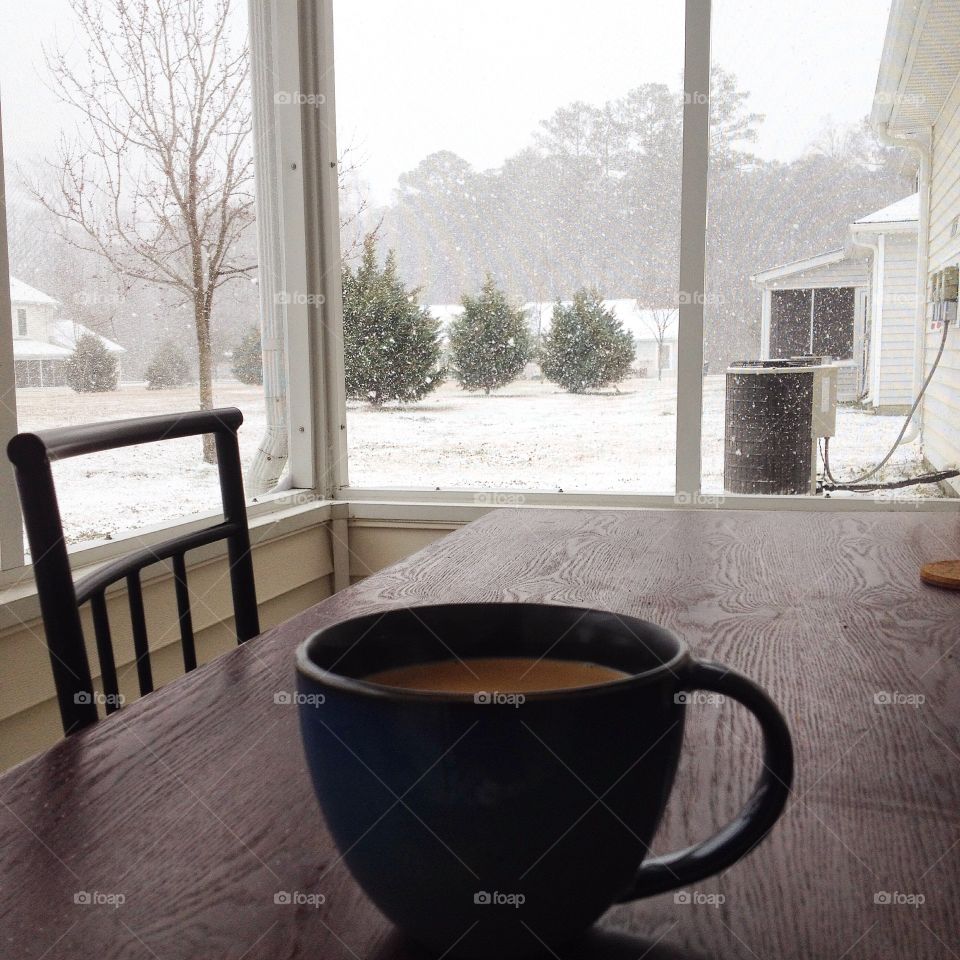 Morning Coffee and Snow . Coffee and Snow 