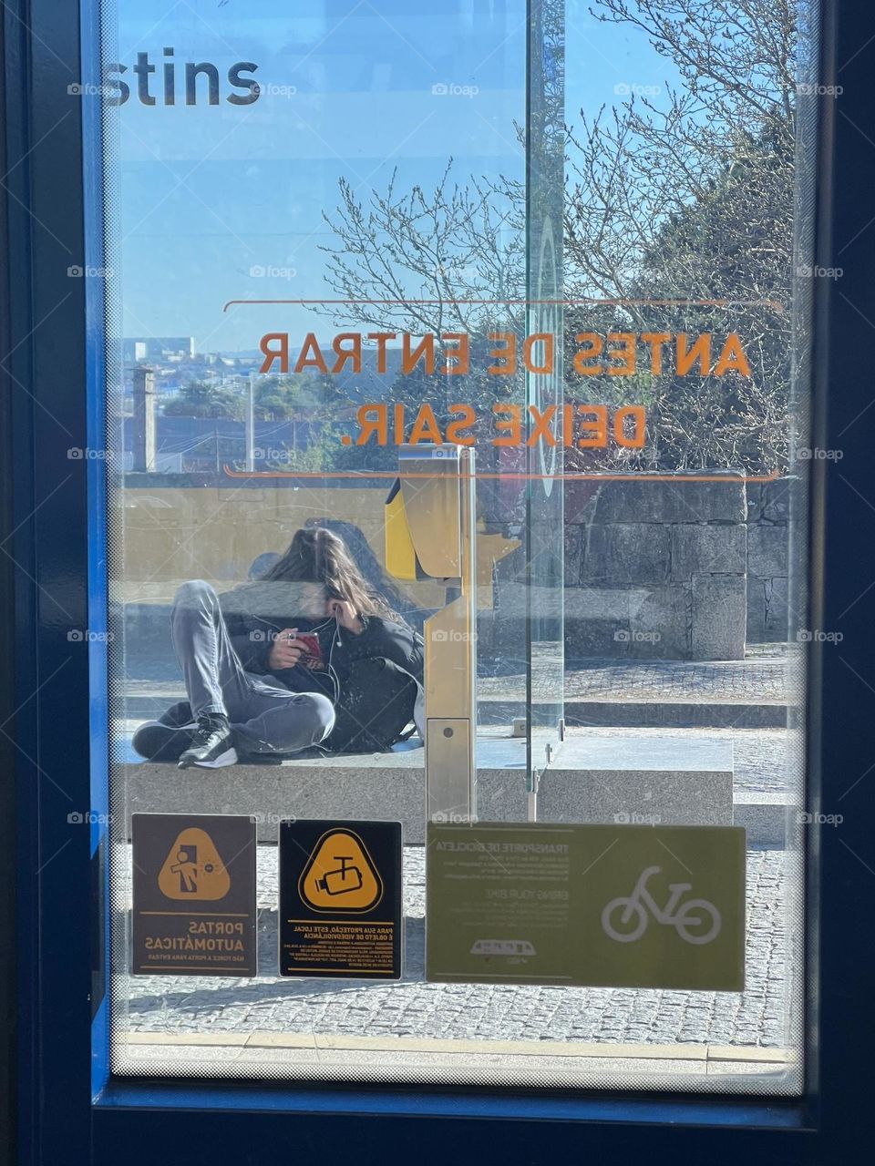 Man sitting and waiting for metro