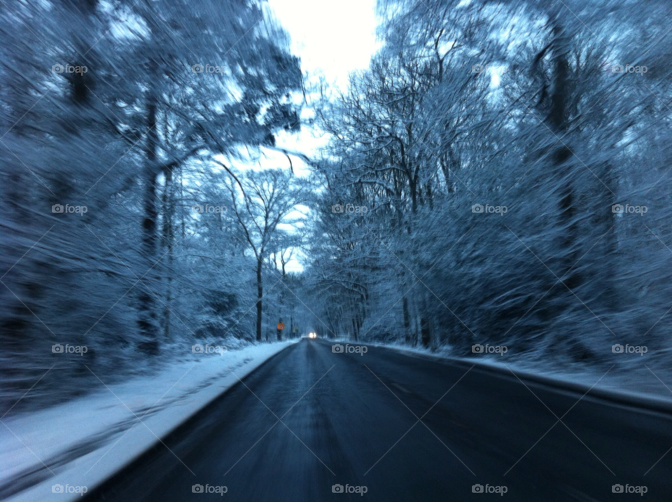 esher surrey uk snow cold driving by willr87