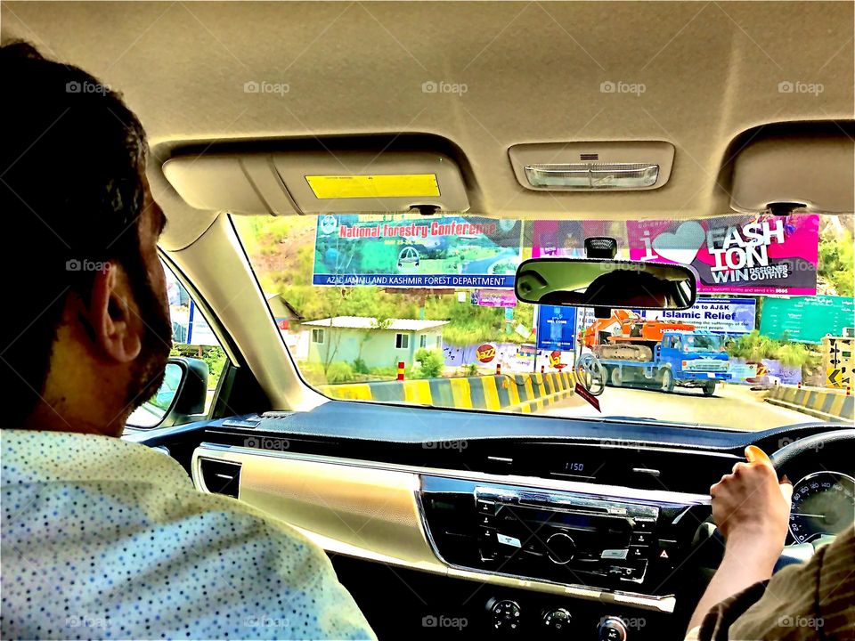 Driving through a village in Northern Pakistan 