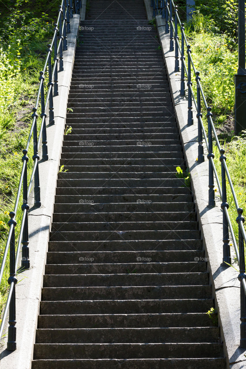Stone stairs with lots of steps, symmetry 