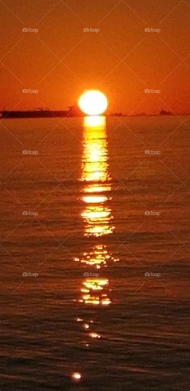 Sunrise over Galveston Bay