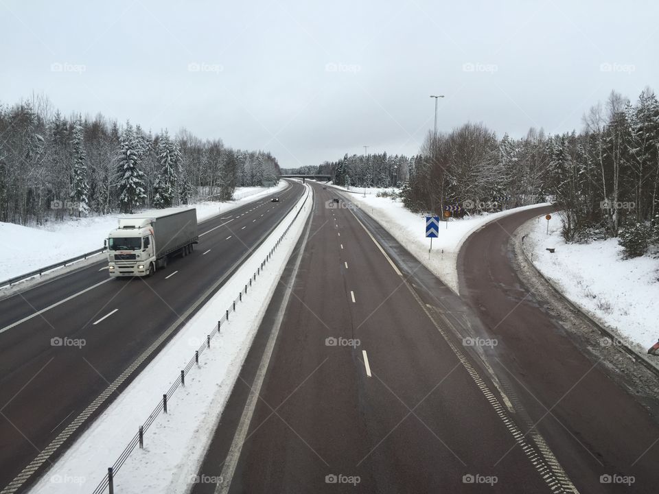 Road with traffick E4 sweden.