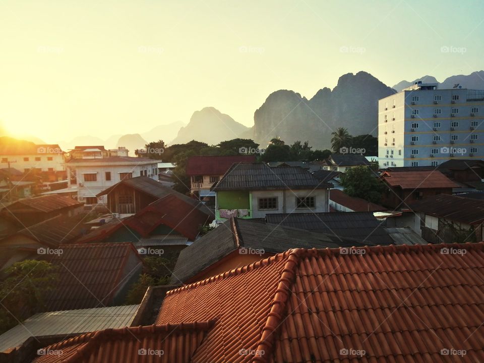 Vang Vieng city view, Laos