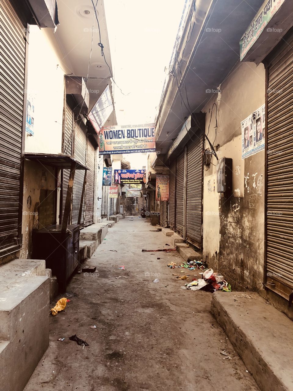 Empty shopping street 