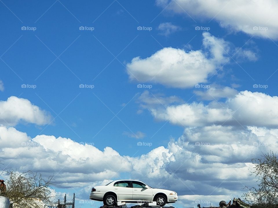 car in the clouds