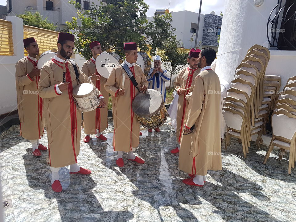 Musician playing drum