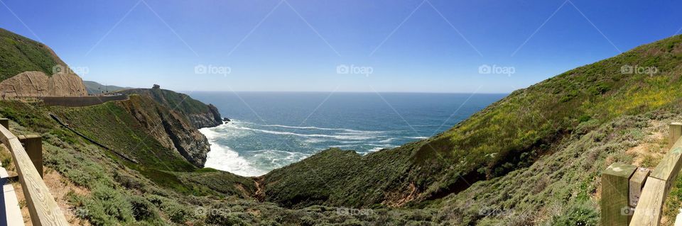 Beach panorama. Pacific Ocean