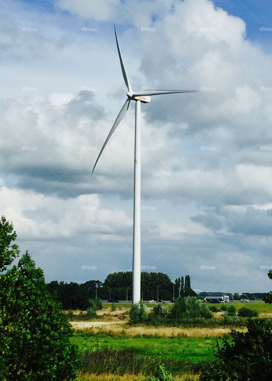 Windmill on landscape