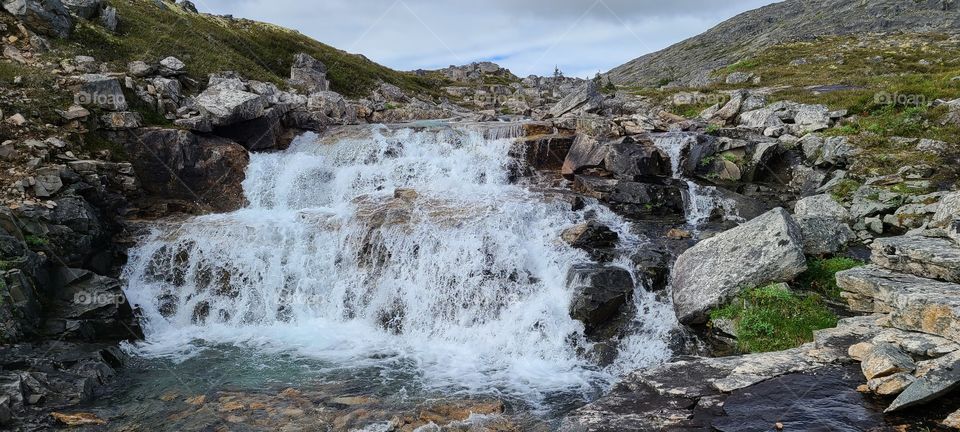 Fast flowing waterfalls