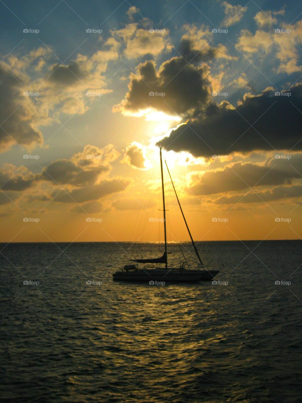 Sunset, Ocean, Water, Sea, Watercraft