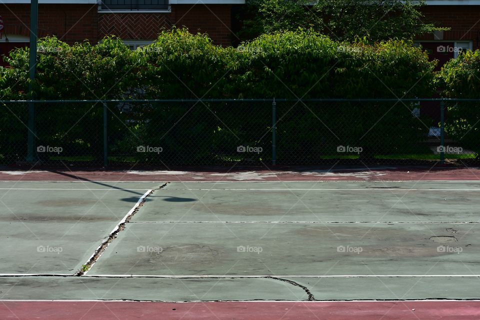 Decaying tennis court