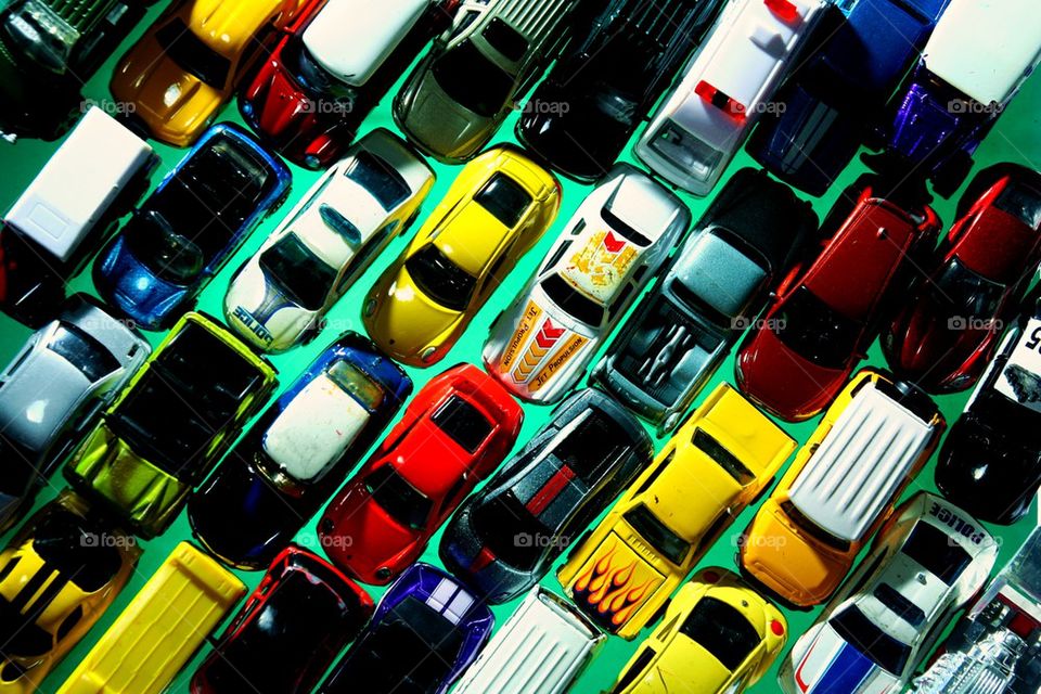 colorful miniature toy cars