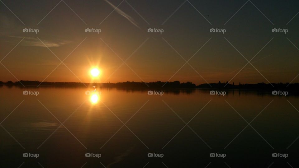Sunset on lake Palic