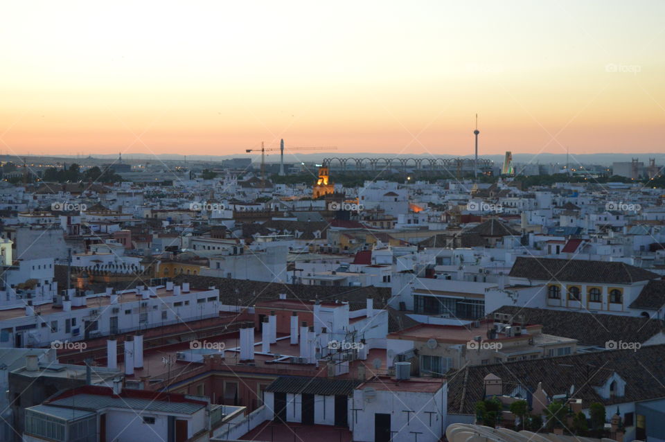 Vista desde las setas de Sevilla. De las mejores vista. Ver el atardecer desde allí no tiene precio.
