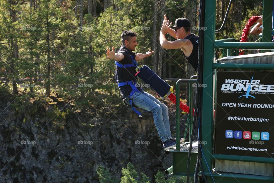 rope jumping on Canada pushing him.